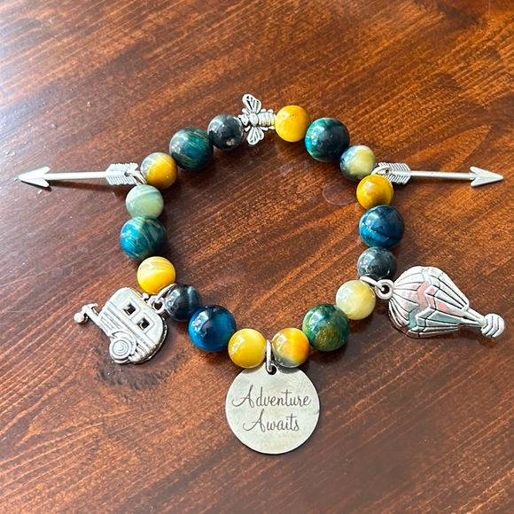 Ashley Tree Jewelry Jewelry - Handmade Natural Tiger Eye Stone Charm Bracelet! “Adventure Awaits!”